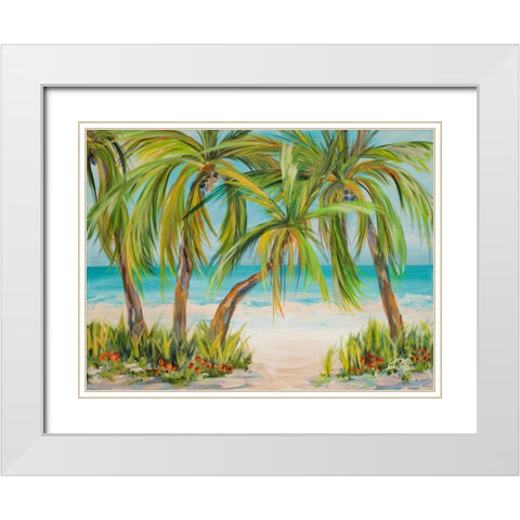 Palm Life White Modern Wood Framed Art Print with Double Matting by DeRice, Julie