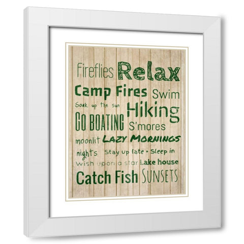 Fireflies White Modern Wood Framed Art Print with Double Matting by Acosta