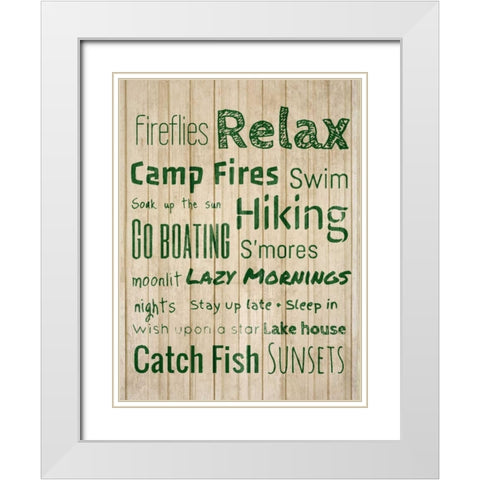 Fireflies White Modern Wood Framed Art Print with Double Matting by Acosta