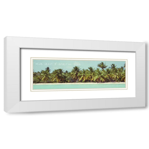 Palms Galore I White Modern Wood Framed Art Print with Double Matting by Acosta