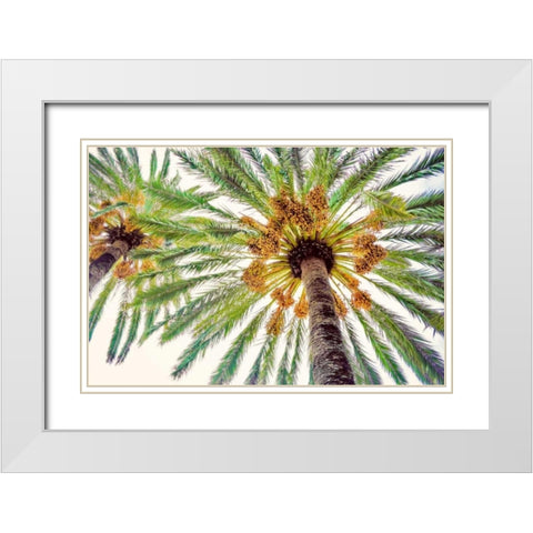 Chic Palms I White Modern Wood Framed Art Print with Double Matting by Acosta