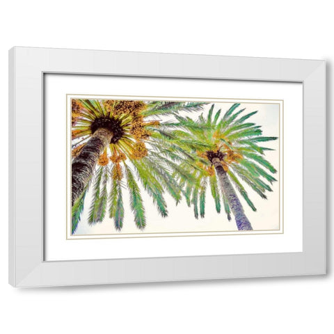 Chic Palms II White Modern Wood Framed Art Print with Double Matting by Acosta