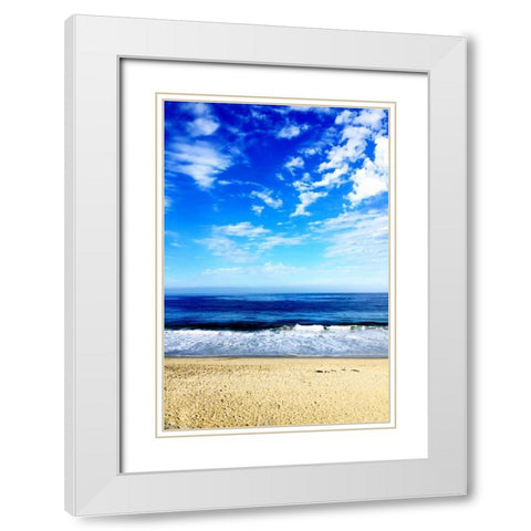 The Ocean Is Blue White Modern Wood Framed Art Print with Double Matting by Acosta