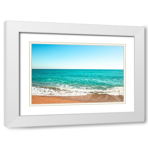 Reminiscing At The Beach White Modern Wood Framed Art Print with Double Matting by Acosta