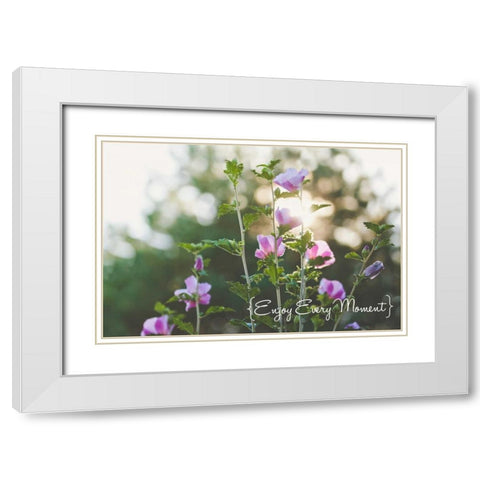Enjoy Every Moment White Modern Wood Framed Art Print with Double Matting by Poynter, Kelly