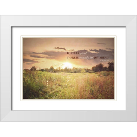 Wonderful Joy Ahead White Modern Wood Framed Art Print with Double Matting by Poynter, Kelly