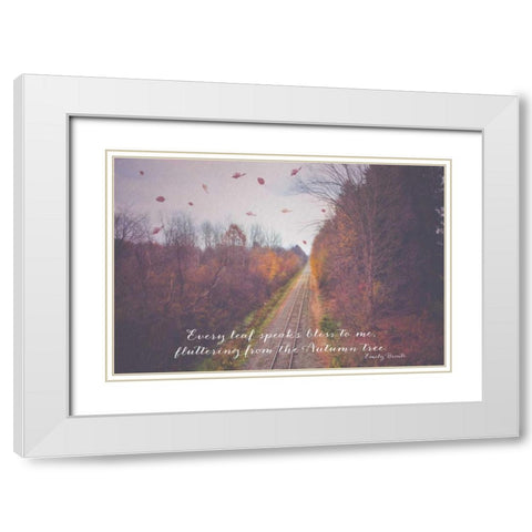 Fluttering Autumn Trees White Modern Wood Framed Art Print with Double Matting by Poynter, Kelly