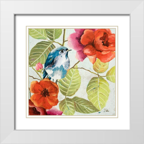 Beautiful Bird I White Modern Wood Framed Art Print with Double Matting by Pinto, Patricia