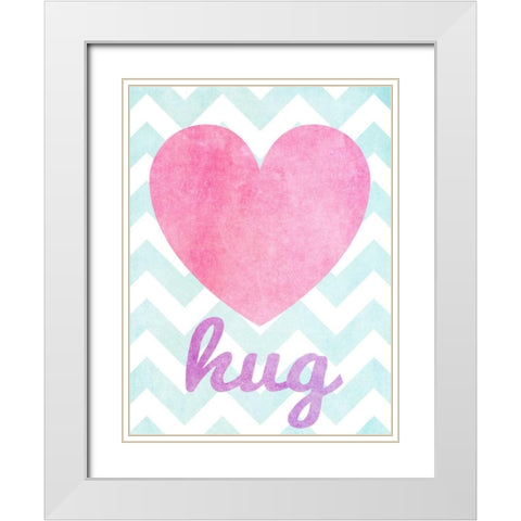 Stars and Hearts II White Modern Wood Framed Art Print with Double Matting by SD Graphics Studio