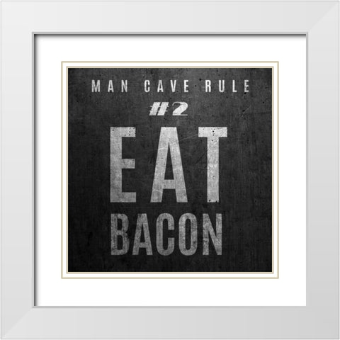 Man Cave Rules I White Modern Wood Framed Art Print with Double Matting by Studio, Sd Graphics