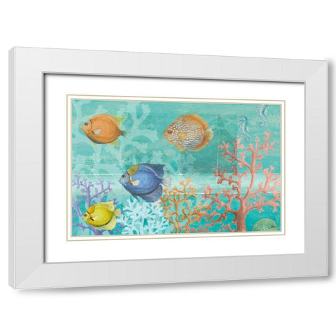 Coral Reef Life White Modern Wood Framed Art Print with Double Matting by Pinto, Patricia