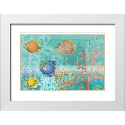 Coral Reef Life White Modern Wood Framed Art Print with Double Matting by Pinto, Patricia