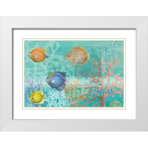 Coral Reef Life Quote I White Modern Wood Framed Art Print with Double Matting by Pinto, Patricia