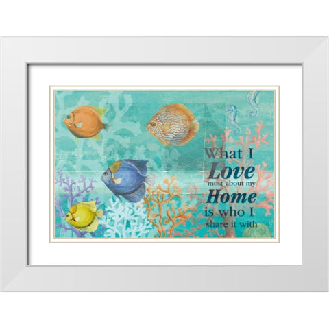 Coral Reef Life Quote II White Modern Wood Framed Art Print with Double Matting by Pinto, Patricia