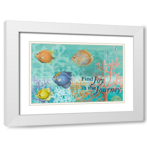 Coral Reef Life Quote III White Modern Wood Framed Art Print with Double Matting by Pinto, Patricia