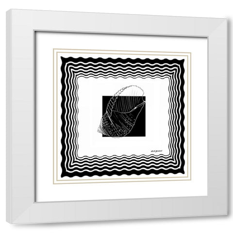 Bath Shells Square III White Modern Wood Framed Art Print with Double Matting by Biscardi, Nicholas