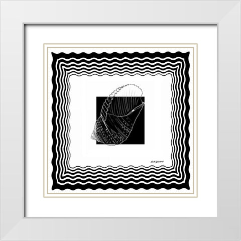 Bath Shells Square III White Modern Wood Framed Art Print with Double Matting by Biscardi, Nicholas