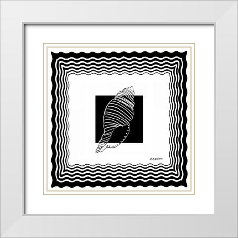 Bath Shells Square II White Modern Wood Framed Art Print with Double Matting by Biscardi, Nicholas