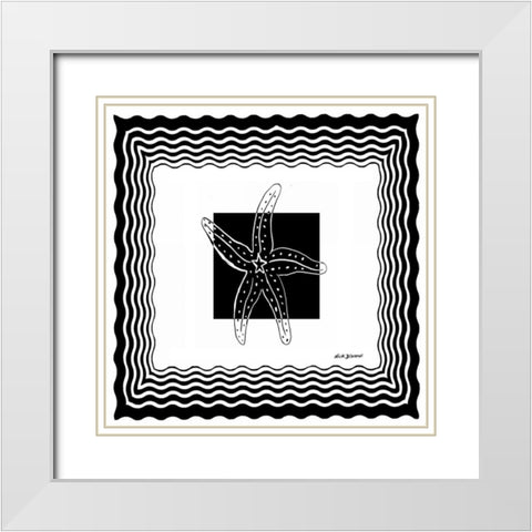 Bath Shells Square IV White Modern Wood Framed Art Print with Double Matting by Biscardi, Nicholas