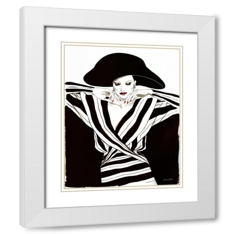 Fashion Women III White Modern Wood Framed Art Print with Double Matting by Baliko, Linda