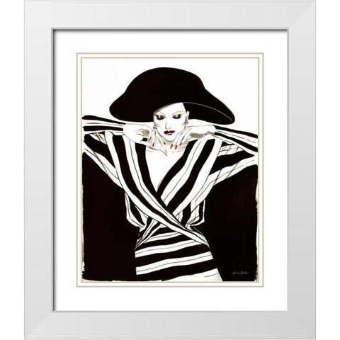 Fashion Women III White Modern Wood Framed Art Print with Double Matting by Baliko, Linda