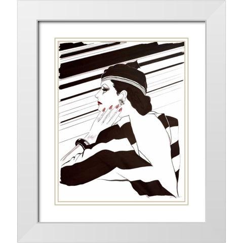 Fashion Women IV White Modern Wood Framed Art Print with Double Matting by Baliko, Linda