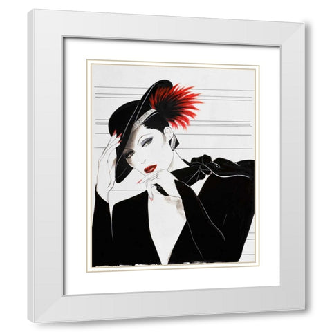 Fashion Women V White Modern Wood Framed Art Print with Double Matting by Baliko, Linda