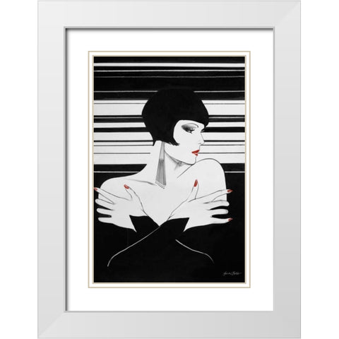 Fashion Women II White Modern Wood Framed Art Print with Double Matting by Baliko, Linda