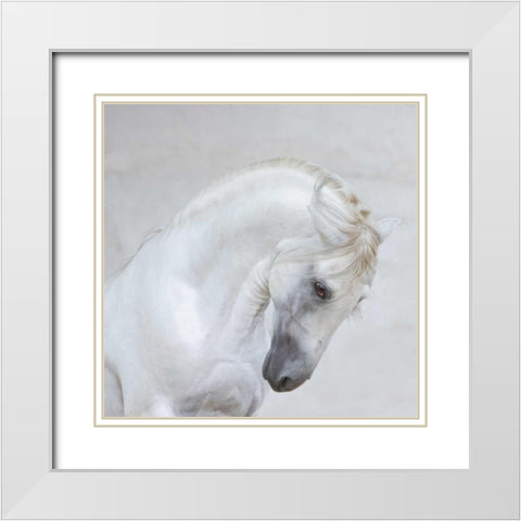 Graceful Pose White Modern Wood Framed Art Print with Double Matting by Walker, Carol