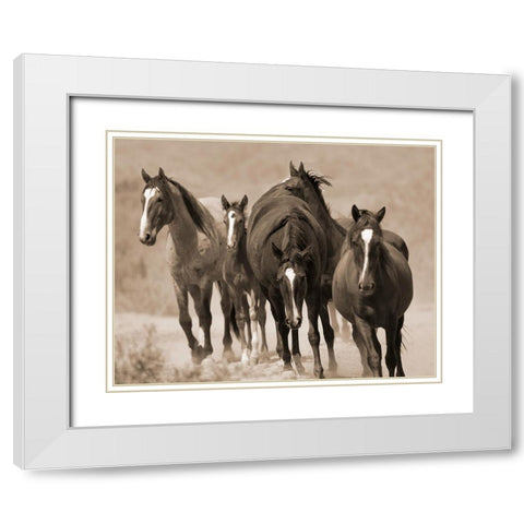 Waterhole March White Modern Wood Framed Art Print with Double Matting by Walker, Carol