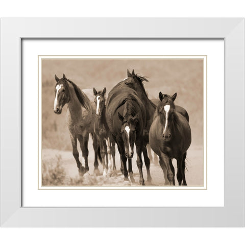 Waterhole March White Modern Wood Framed Art Print with Double Matting by Walker, Carol