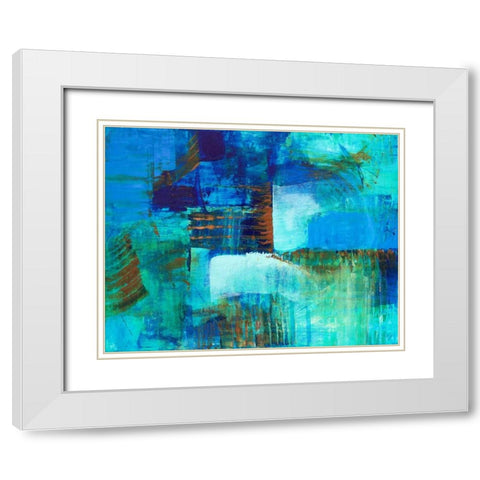 Mystic Bleu White Modern Wood Framed Art Print with Double Matting by Loreth, Lanie