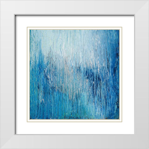 Impression Lake White Modern Wood Framed Art Print with Double Matting by Mercado, M.