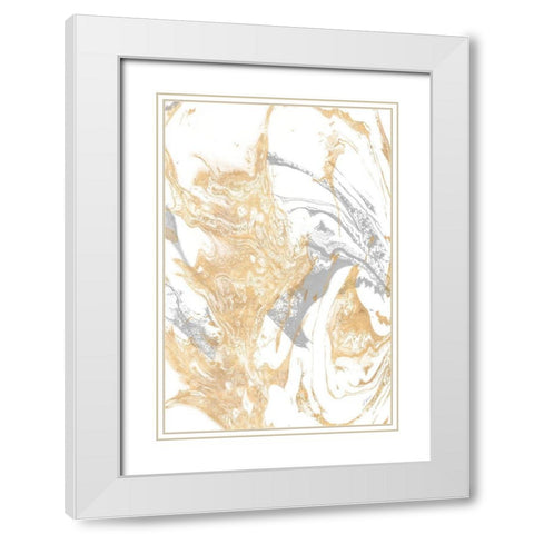 Golden Ice White Modern Wood Framed Art Print with Double Matting by Mercado, M.