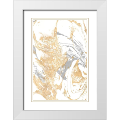Golden Ice White Modern Wood Framed Art Print with Double Matting by Mercado, M.
