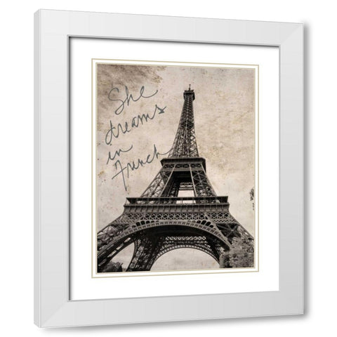 French Dreams Border White Modern Wood Framed Art Print with Double Matting by Navas, Emily