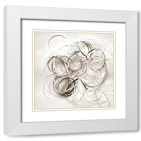 Ribbon Fun White Modern Wood Framed Art Print with Double Matting by Peck, Gail