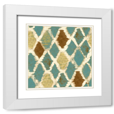 Teal Thatch II (Rotated) White Modern Wood Framed Art Print with Double Matting by Pinto, Patricia