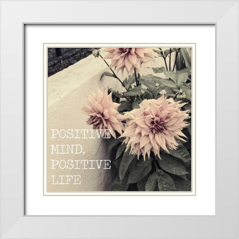 Positive Life White Modern Wood Framed Art Print with Double Matting by Navas, Emily