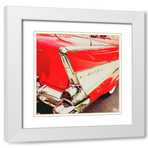 Vintage Red White Modern Wood Framed Art Print with Double Matting by Bryant, Susan