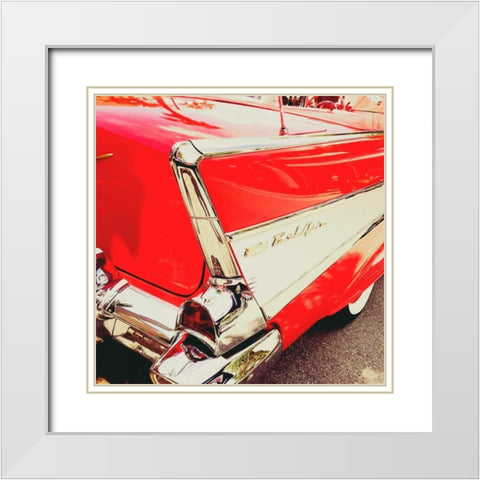 Vintage Red White Modern Wood Framed Art Print with Double Matting by Bryant, Susan