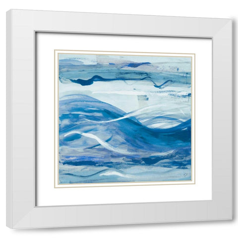 Blue Bossa Nova I White Modern Wood Framed Art Print with Double Matting by Loreth, Lanie