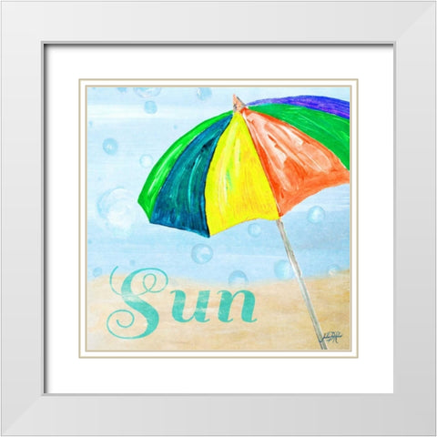 Beach Play I White Modern Wood Framed Art Print with Double Matting by DeRice, Julie