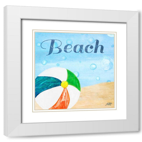 Beach Play II White Modern Wood Framed Art Print with Double Matting by DeRice, Julie