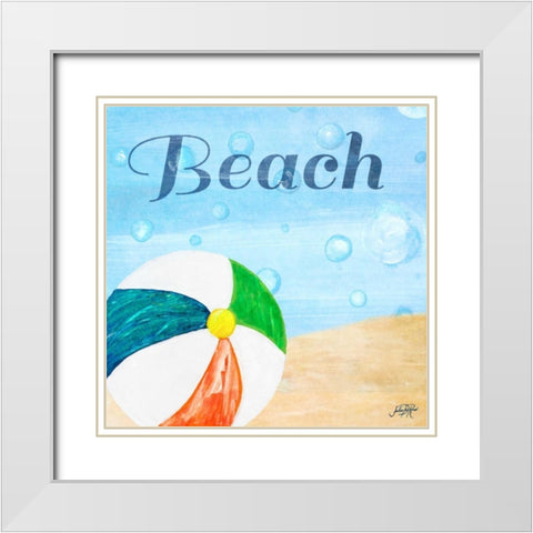 Beach Play II White Modern Wood Framed Art Print with Double Matting by DeRice, Julie