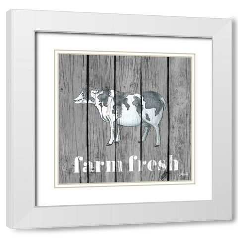 Wood Farm Grey I White Modern Wood Framed Art Print with Double Matting by Metz, Andi