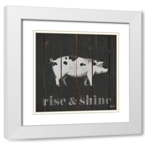 Wood Farm II White Modern Wood Framed Art Print with Double Matting by Metz, Andi