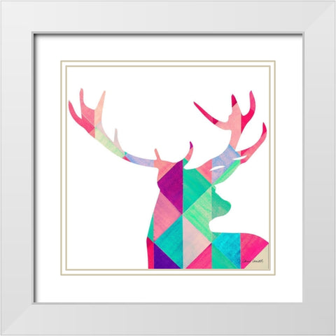 Uptown Deer II White Modern Wood Framed Art Print with Double Matting by Loreth, Lanie
