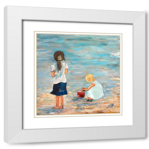 Memories of the Shore White Modern Wood Framed Art Print with Double Matting by DeRice, Julie