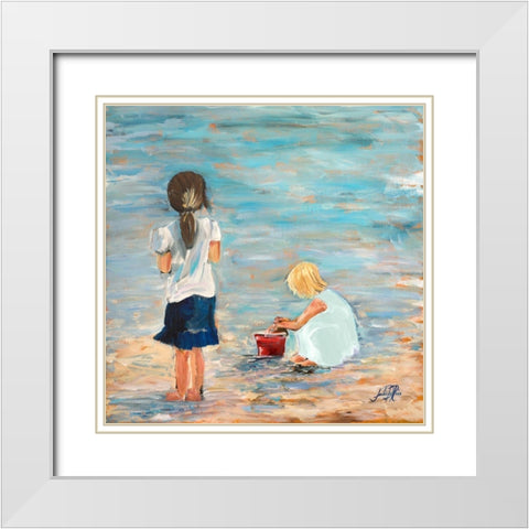 Memories of the Shore White Modern Wood Framed Art Print with Double Matting by DeRice, Julie